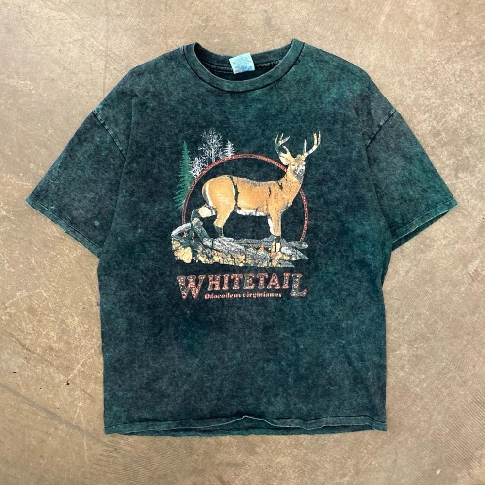 Vintage 90s Whitetail Deer Nature Outdoors Wilderness T-Shirt Size XL
